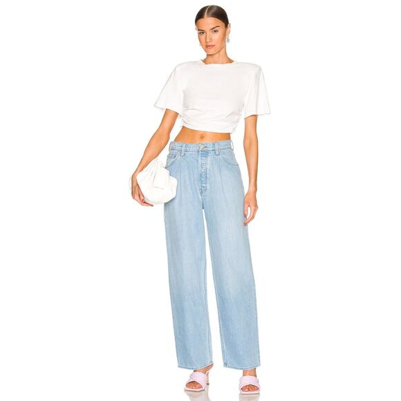 Mother SNACKS! The Pleated Fun Dip Puddle Cotton Jeans in Just a Nibble Size 28 - Picture 2 of 13